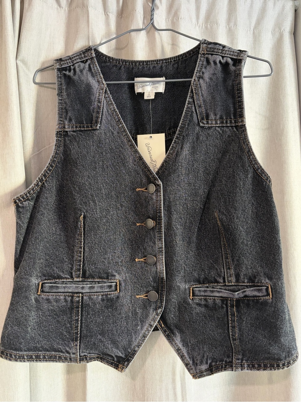 Universal Thread Black Denim Vest NWT Size 12